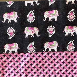 Vera Bradley Pink and Black reversible Checkered Fabric Long Scarf